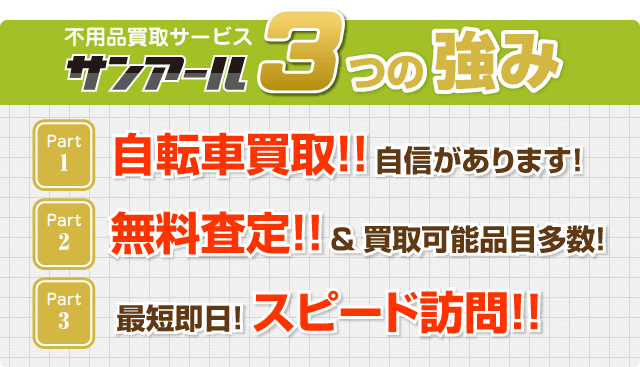 不用品買取サービス サンアール　３つの強み